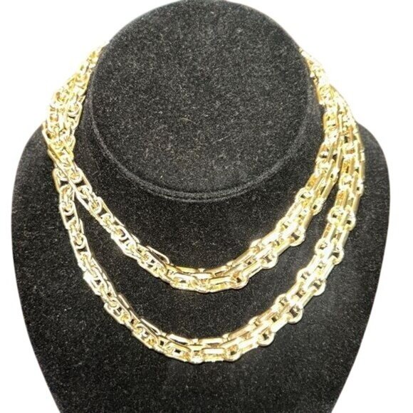 Monet Gold Tone Chain Link Necklace - Picture 2 of 7